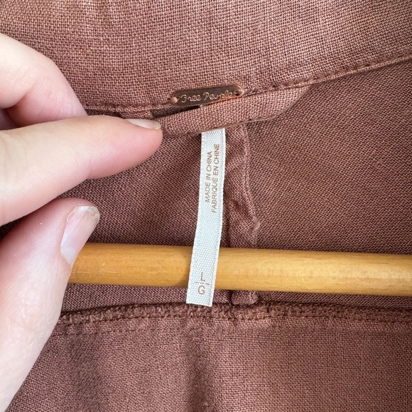Free People linen blend Joani lightweight boho Jacket size large - Picture 9 of 11